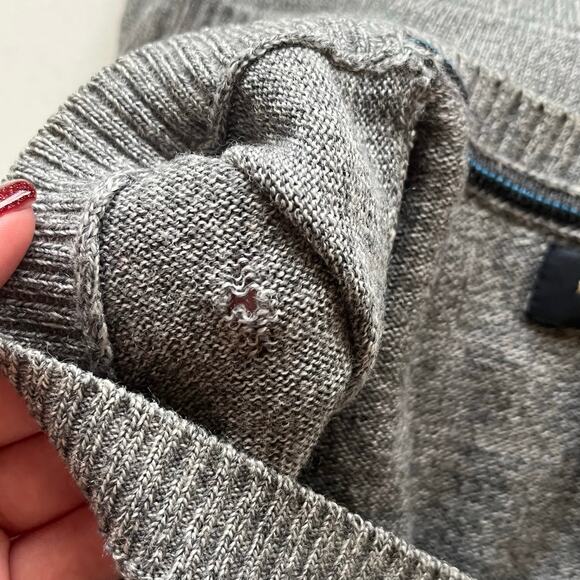 Banana Republic Men’s Gray V-Neck Sweater with Defect Size Medium Tall - Picture 7 of 16